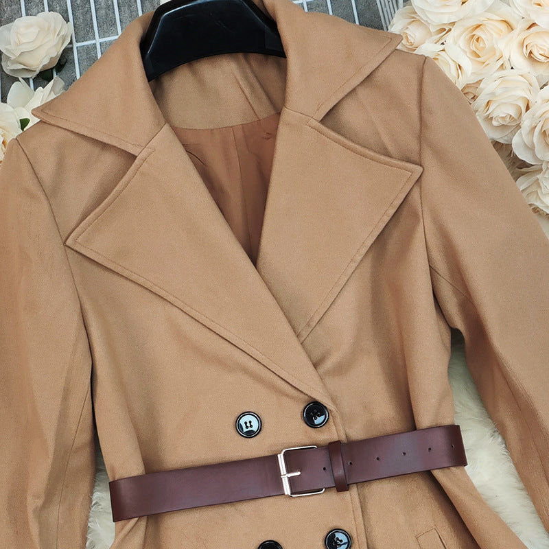 Double-Breasted Trench Coat with Belt