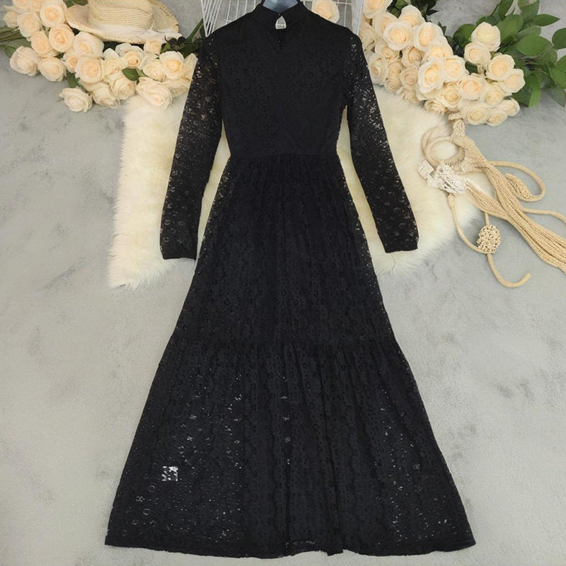 Elegant Lace Long Sleeve Maxi Dress