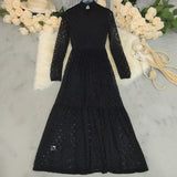Elegant Lace Long Sleeve Maxi Dress
