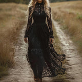 Elegant Lace Long Sleeve Maxi Dress