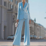 Elegant Tailored Suit with Wide-Lapel Blazer