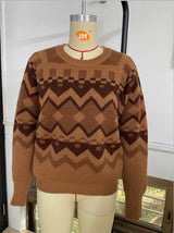 كنزة مريحة بنمط هندسي