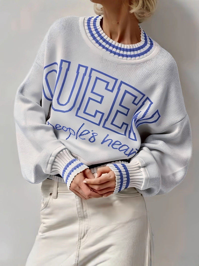 كنزة صوفية فضفاضة غير رسمية