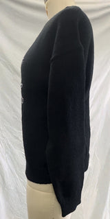Sweater with Sequin Abstract Design