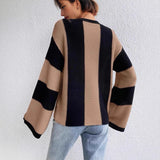 Wide-Stripe Textured Knit Sweater