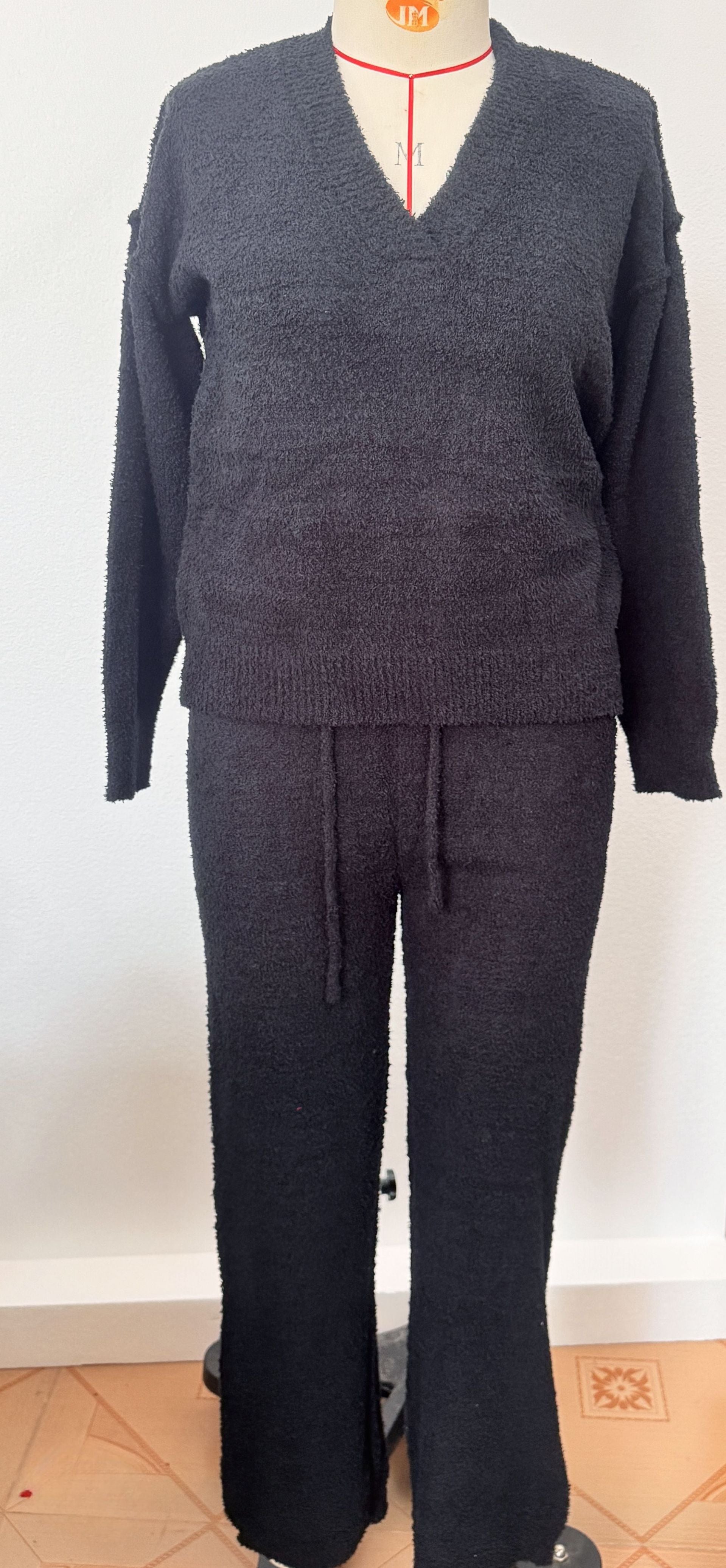 V-Neck Long-Sleeve Lounge Set