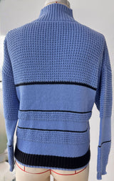Textured Button-Up High Neck Top