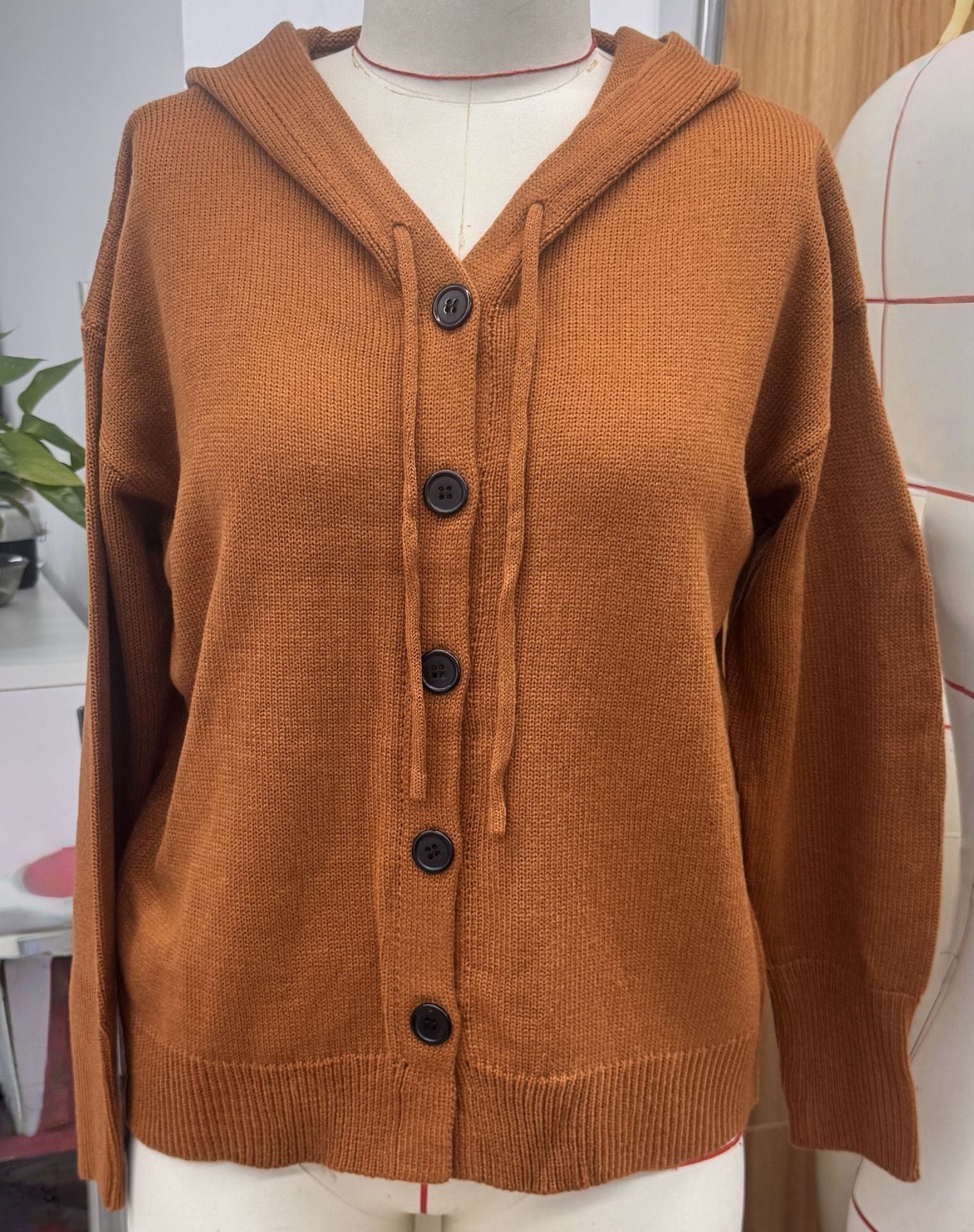 Warm Button-Front Casual Knit Cardigan