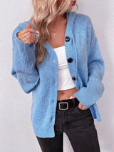 Warm Button-Front Casual Knit Cardigan