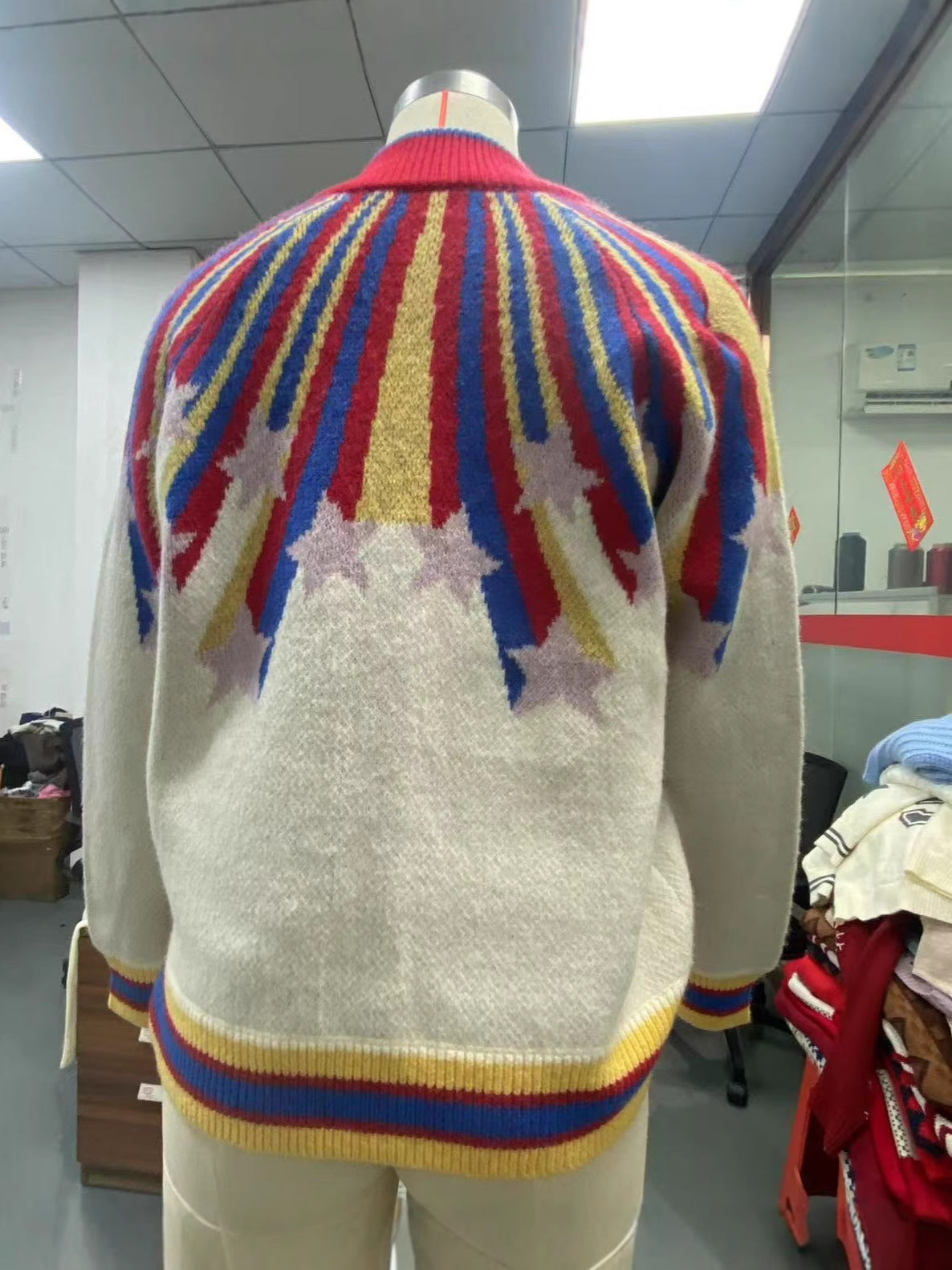 Starburst Pattern Button-Front Jacket