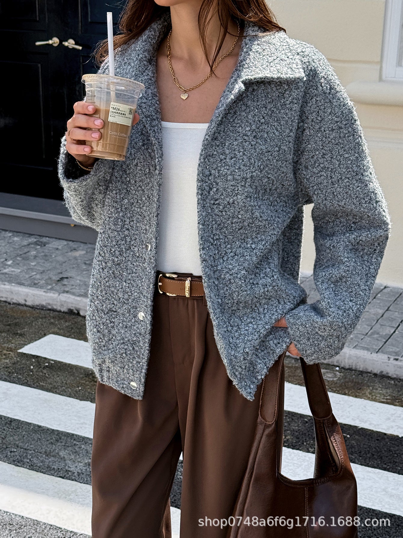 Cozy Grey Button-Up Jacket