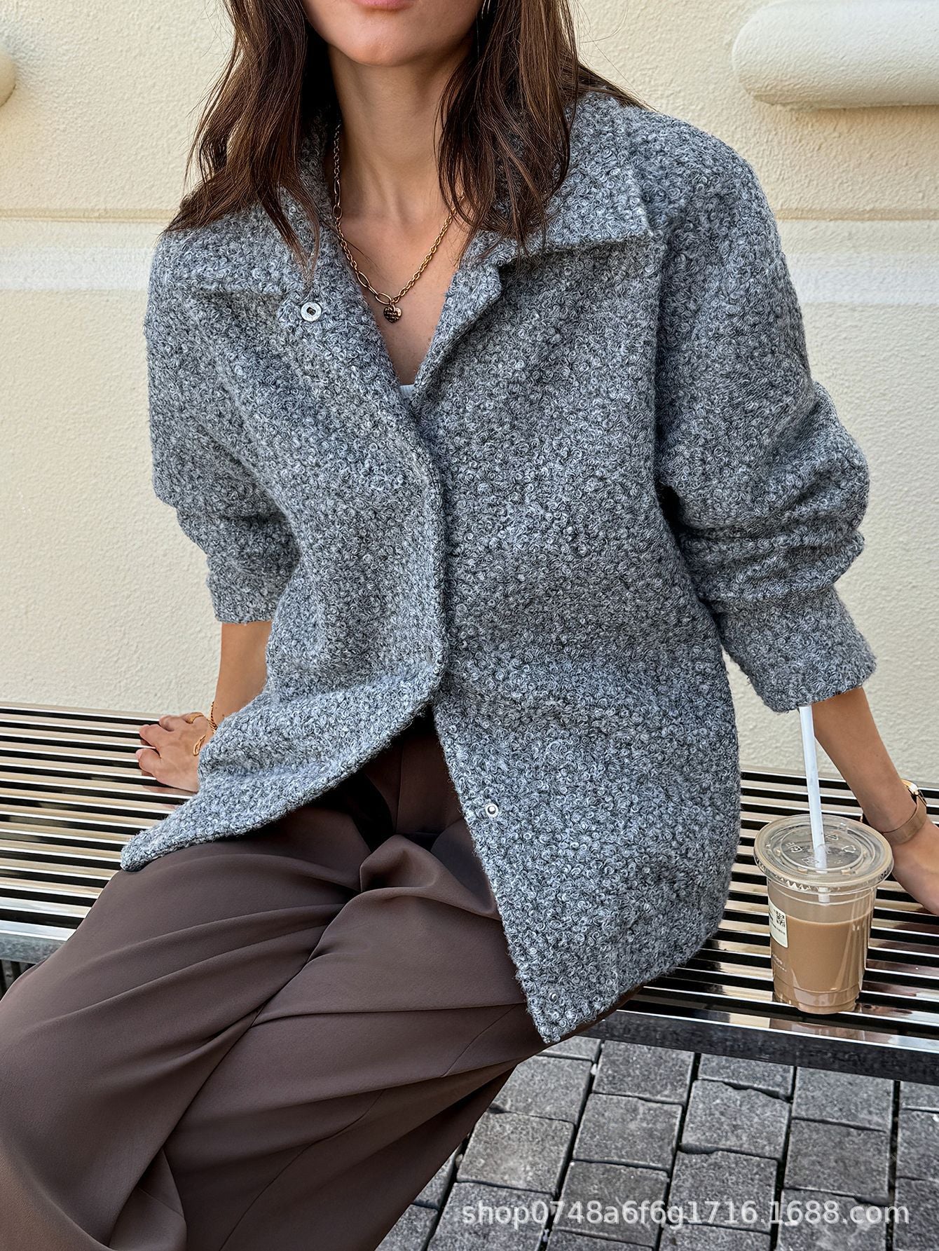 Cozy Grey Button-Up Jacket