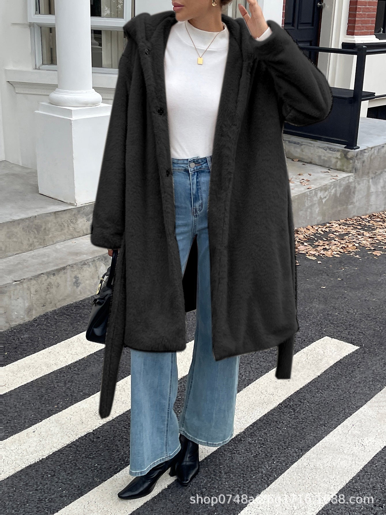 Elegant Long Faux Fur Coat