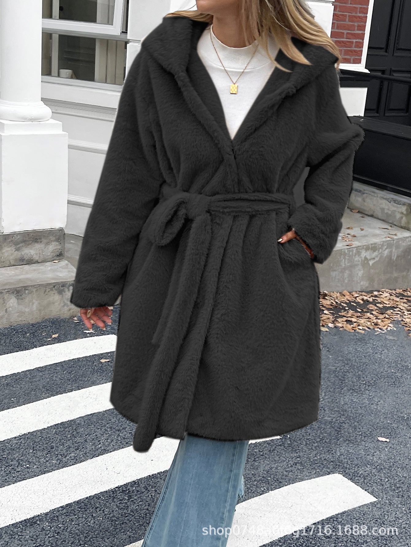 Elegant Long Faux Fur Coat