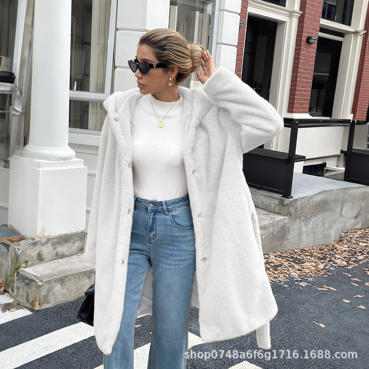 Elegant Long Faux Fur Coat