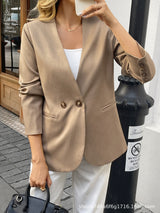 Elegant Casual Beige Blazer Jacket