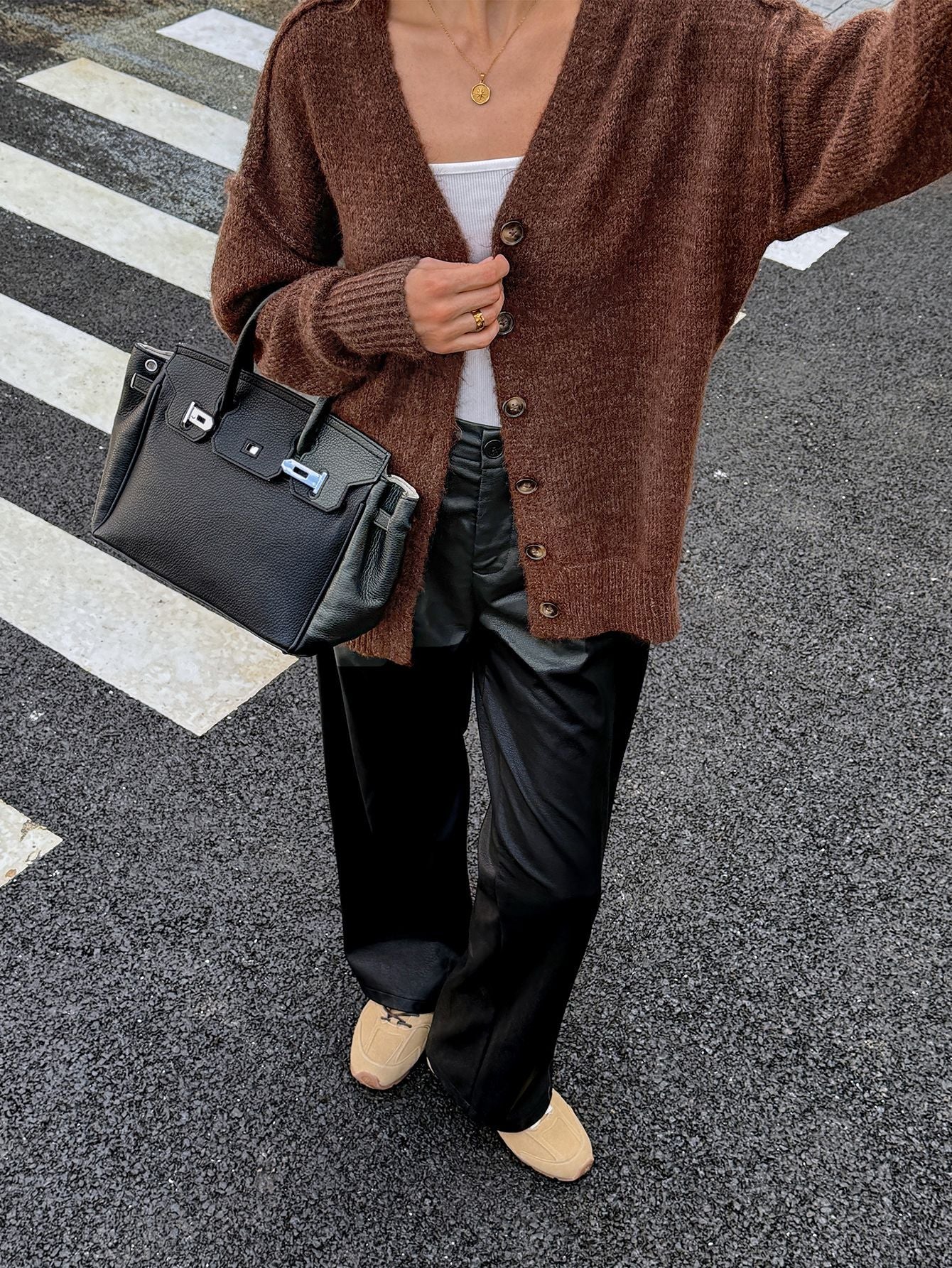 Cozy Brown Button-Up Jacket
