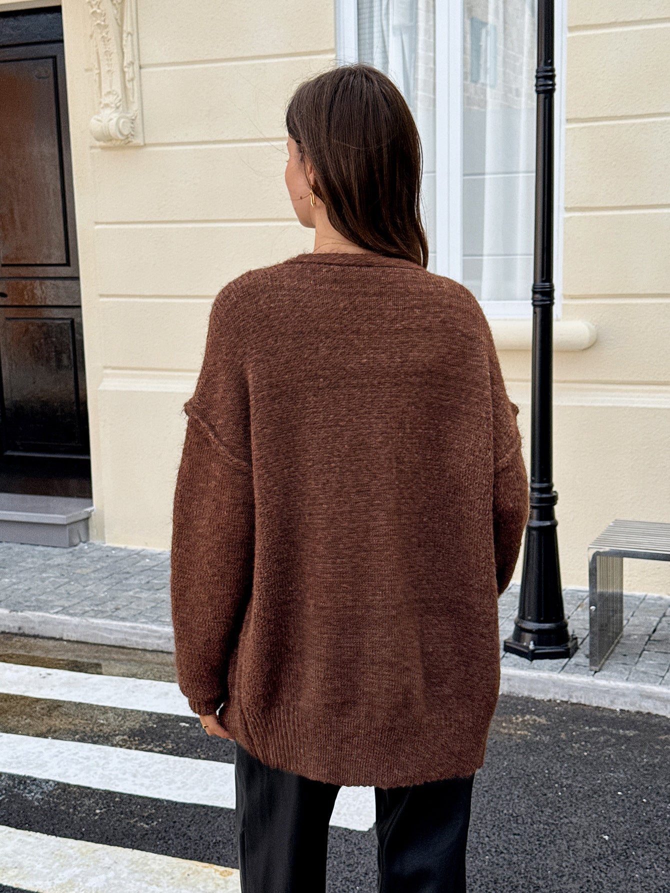 Cozy Brown Button-Up Jacket