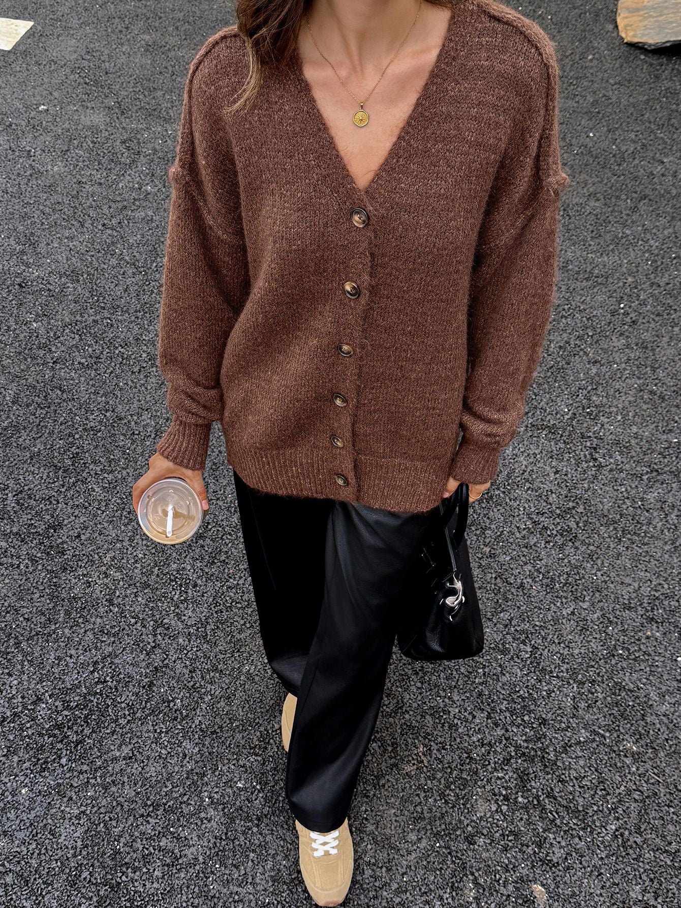 Cozy Brown Button-Up Jacket