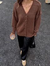 Cozy Brown Button-Up Jacket