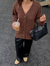 Cozy Brown Button-Up Jacket