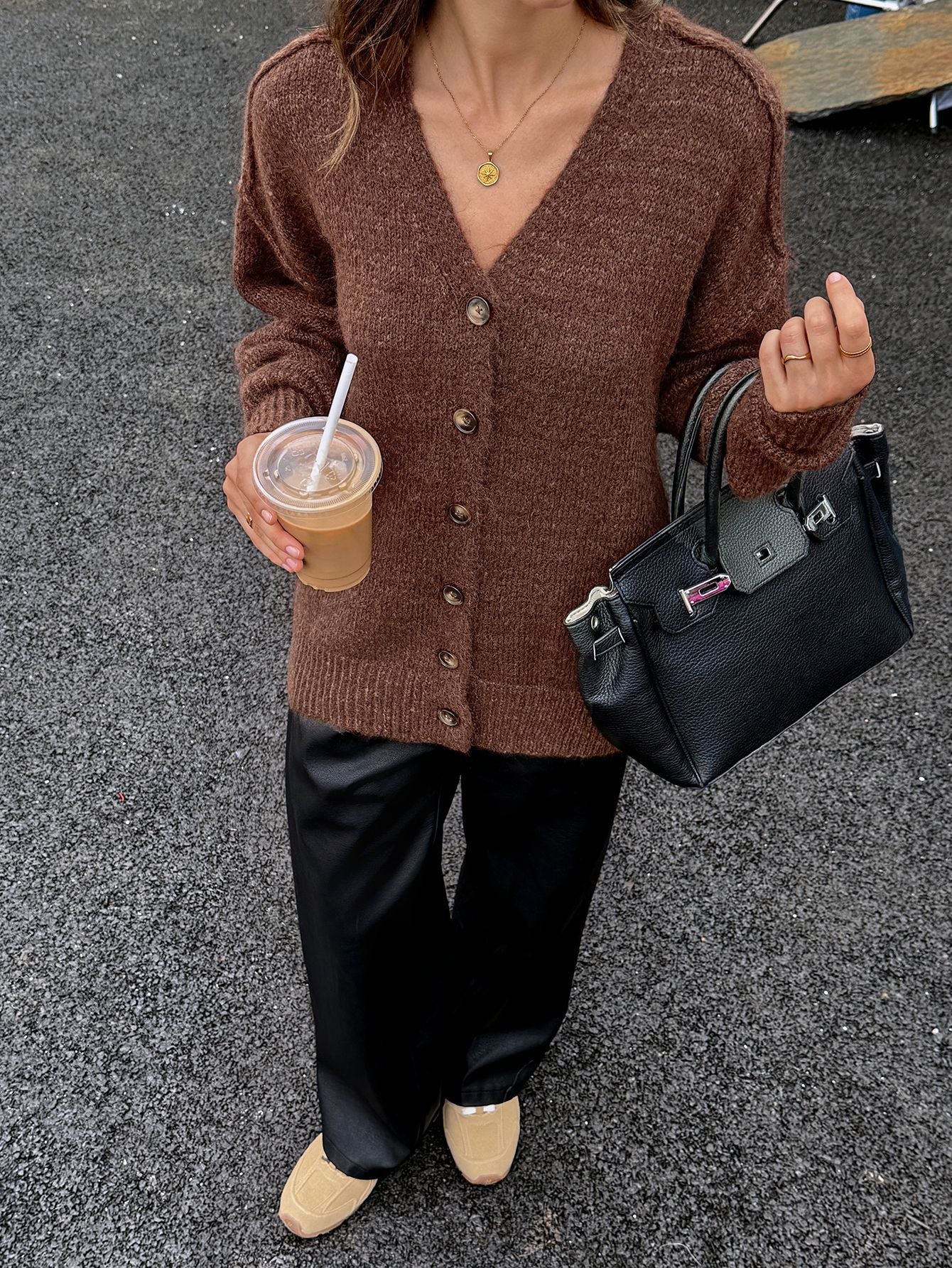 Cozy Brown Button-Up Jacket