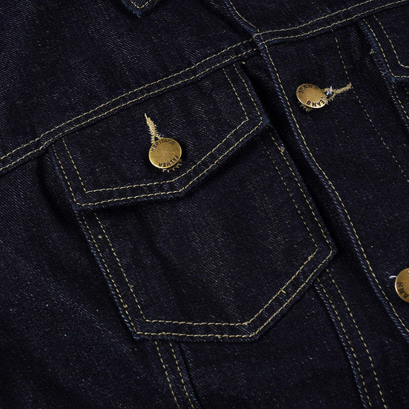 Dark Wash Peplum Jacket