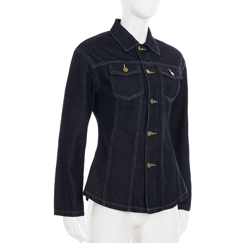 Dark Wash Peplum Jacket