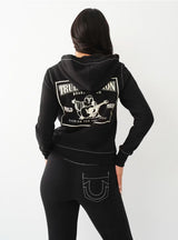 Zip-Up Hooded Set with Contrast Stitching