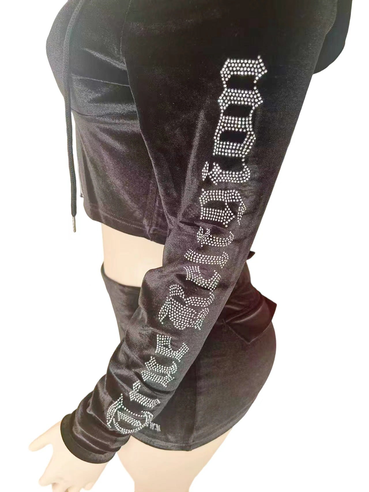 Edgy Zip-Up Crop Top & Shorts Set