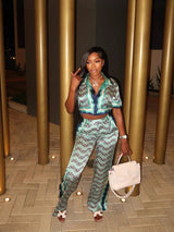 Two-Piece Patterned Lounge Set