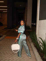 Two-Piece Patterned Lounge Set