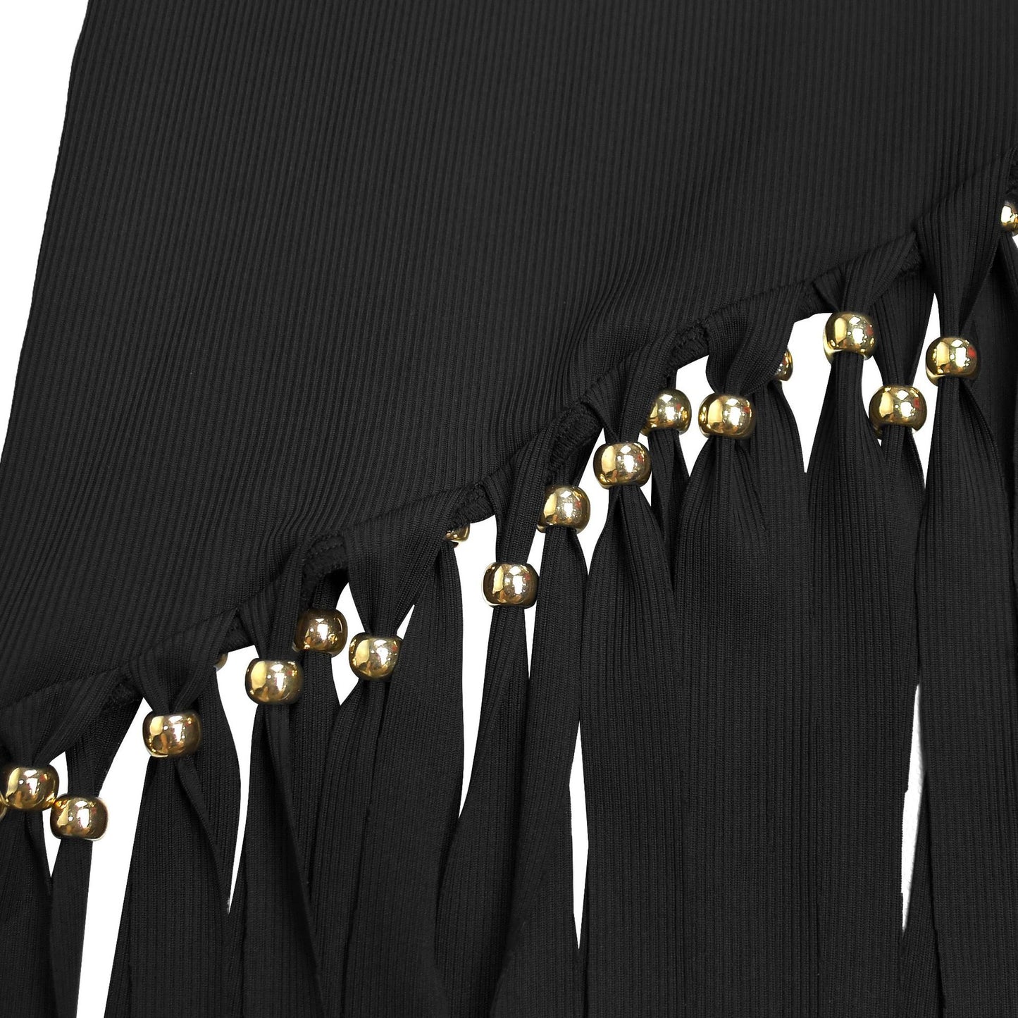 Elegant Fringe Dress with Pearled Hem