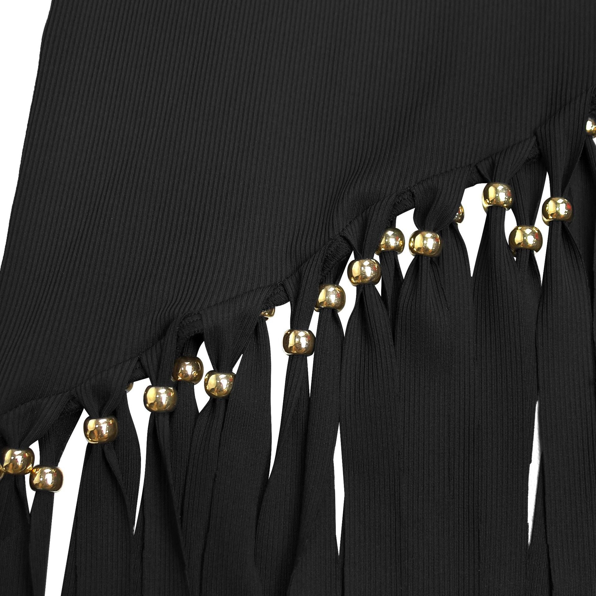 Elegant Fringe Dress with Pearled Hem