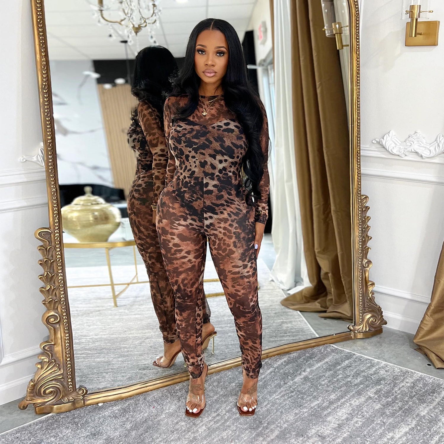 Chic Leopard Print Jumpsuit