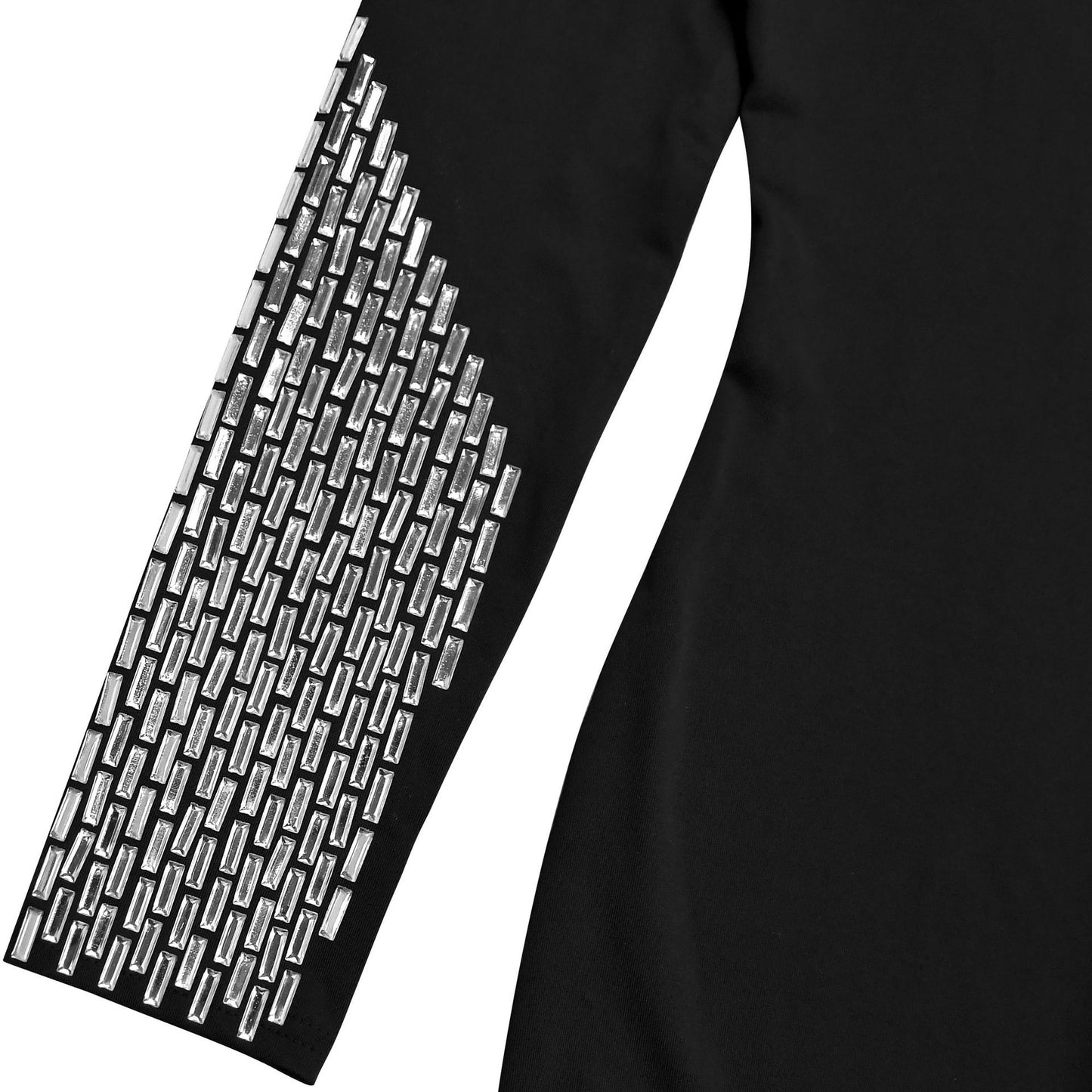 Evening Gown with Sheer Neck & Embellished Cuffs