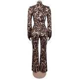 Leopard Print Jumpsuit with Waist Tie