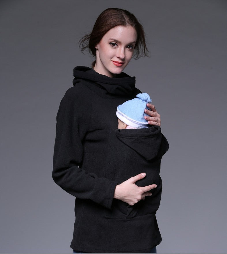Warm Maternity Sweatshirt with Baby Carrier