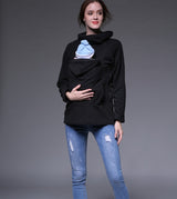 Warm Maternity Sweatshirt with Baby Carrier