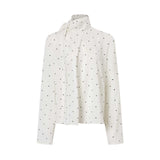 White Blouse with Tie Detail