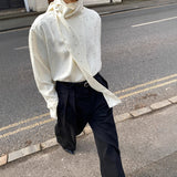 White Blouse with Tie Detail