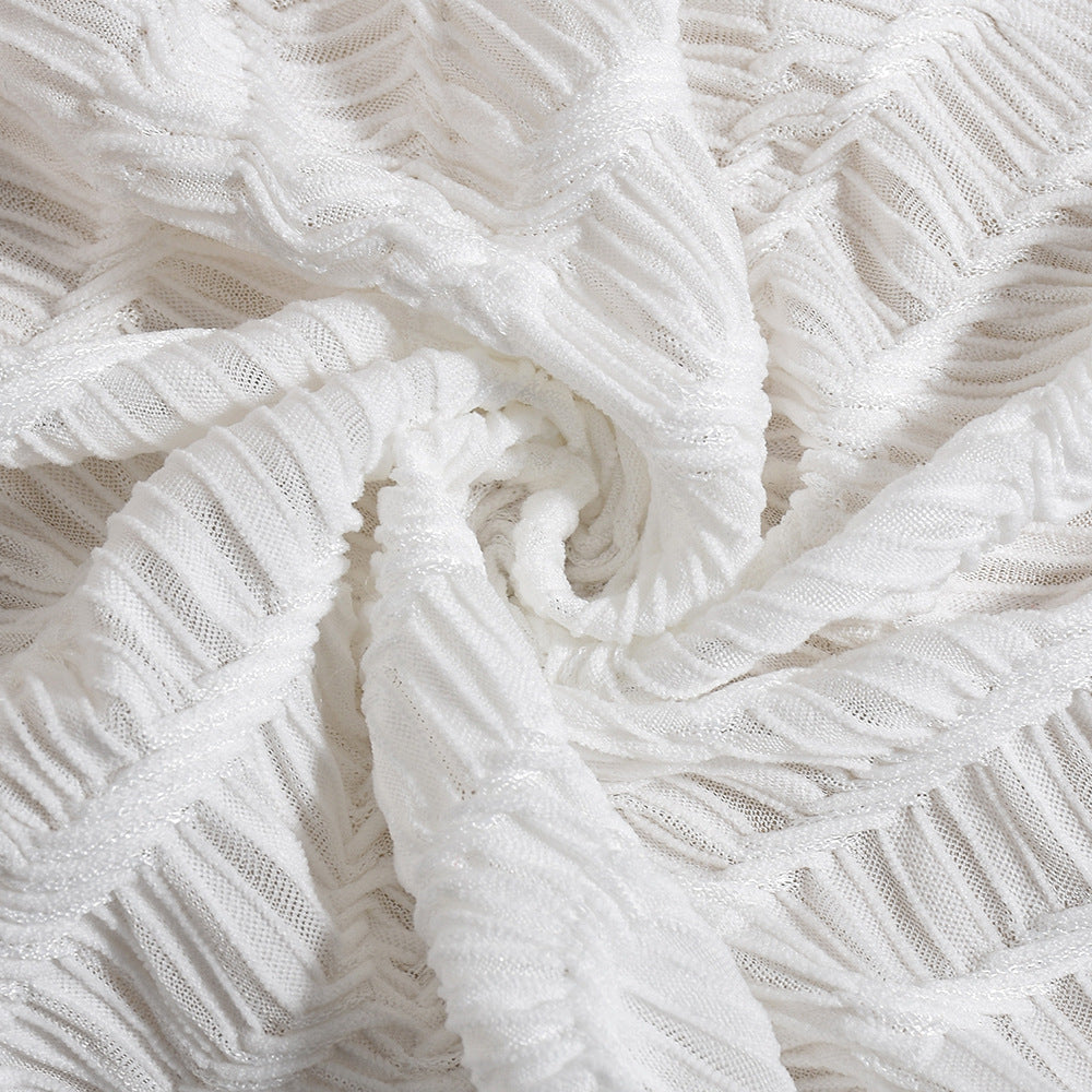 White Tie-Front Long Sleeve Top