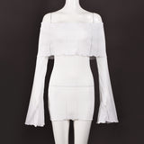 Off-Shoulder Striped Knit Dress