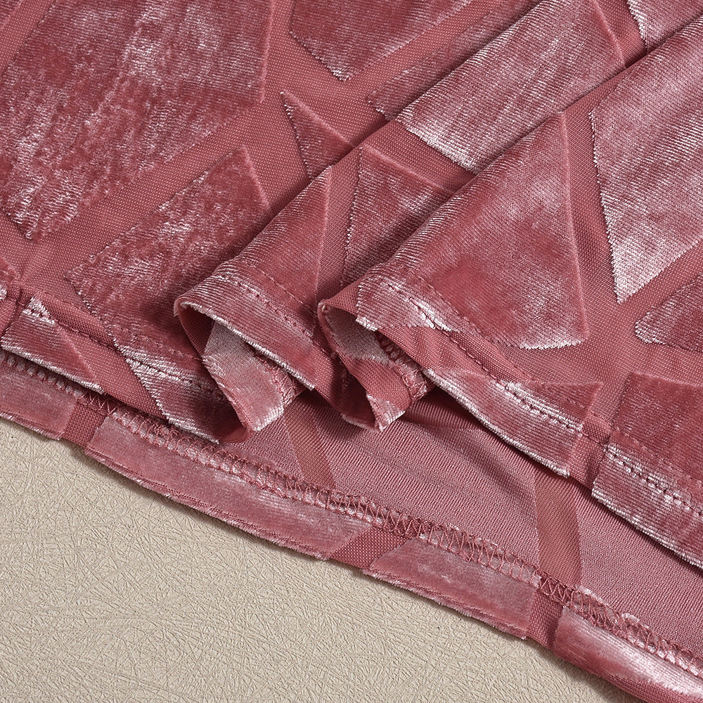 Pink Soft Geometric Pattern Dress