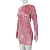 Pink Soft Geometric Pattern Dress