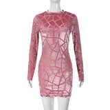 Pink Soft Geometric Pattern Dress