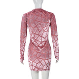 Pink Soft Geometric Pattern Dress