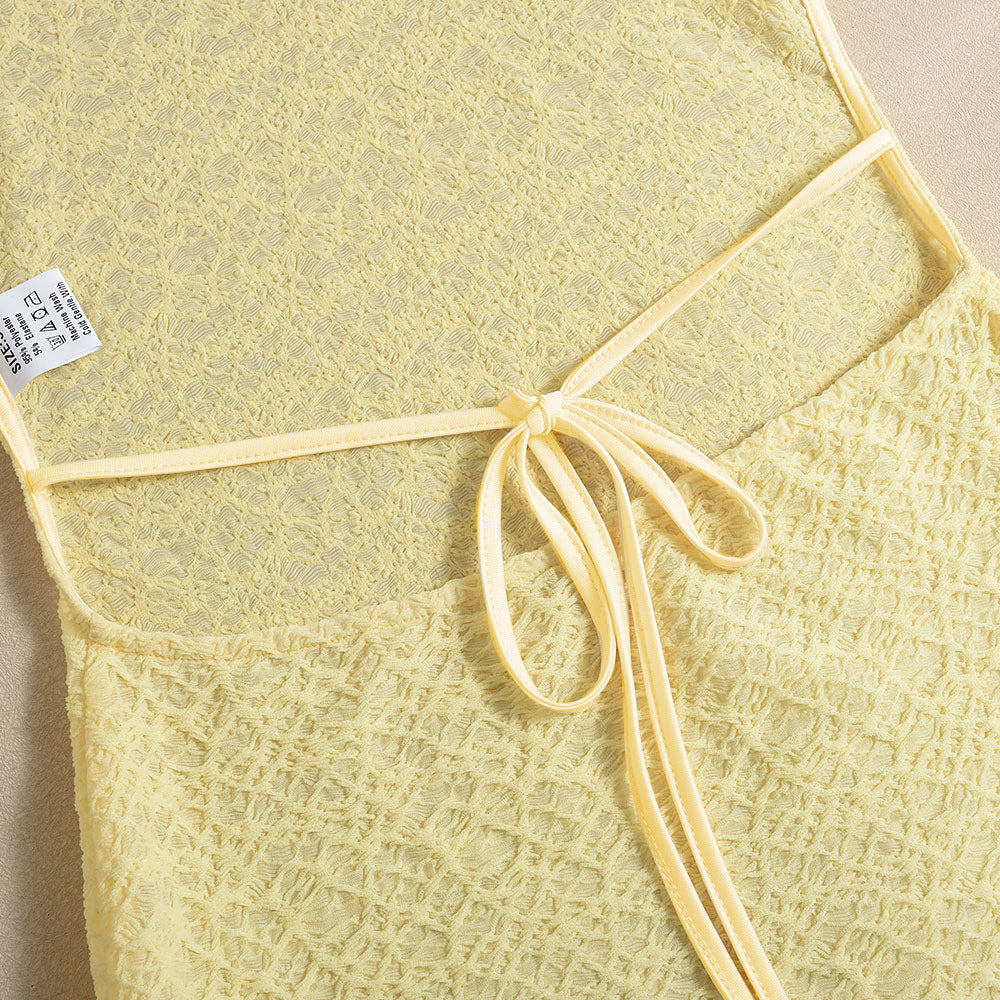 Elegant Yellow Long Sleeve Gown