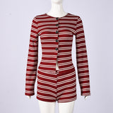 Chic Striped Two-Piece Set