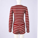 Chic Striped Two-Piece Set